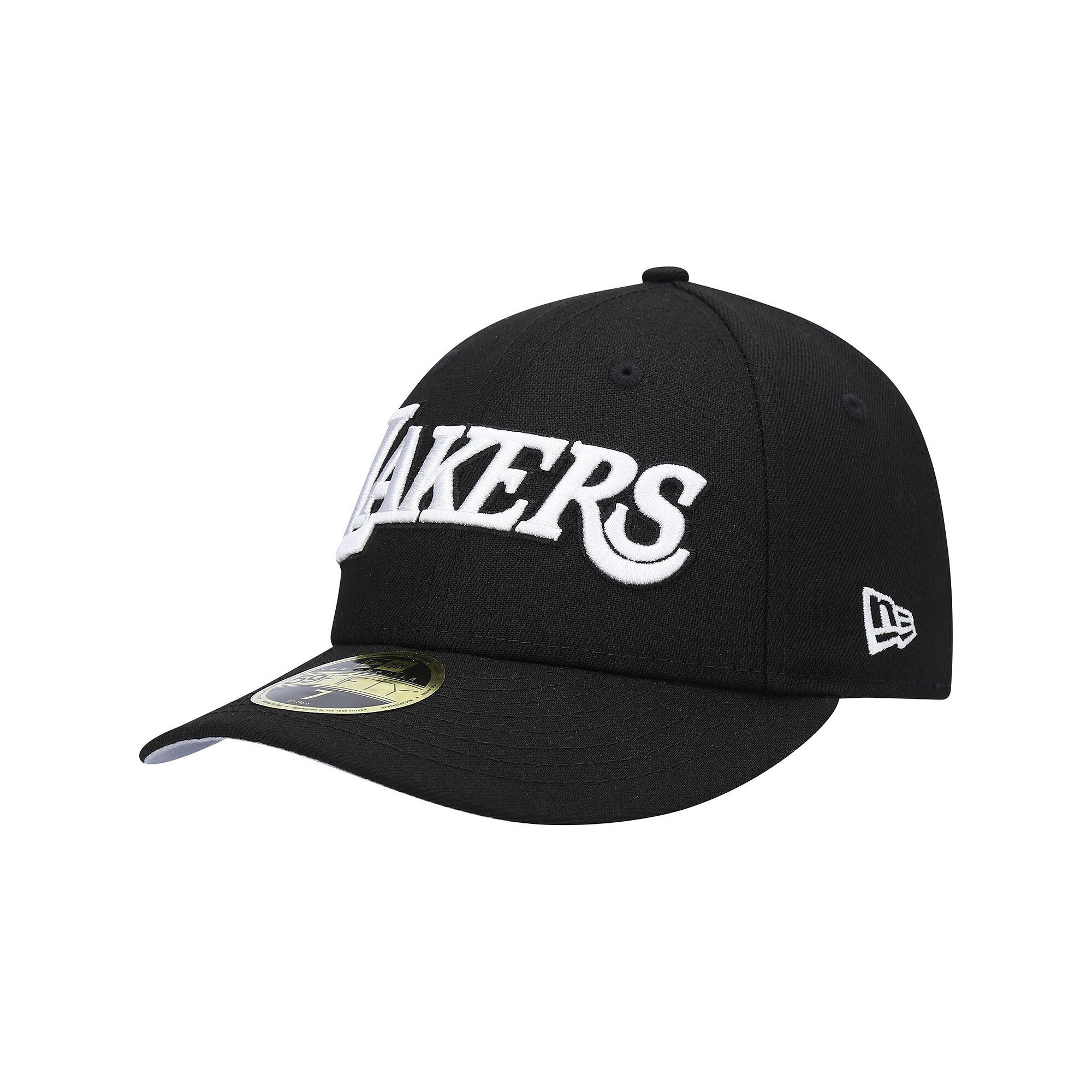 Mens New Era Black Los Angeles Lakers Team Logo Low Profile 59FIFTY Fitted