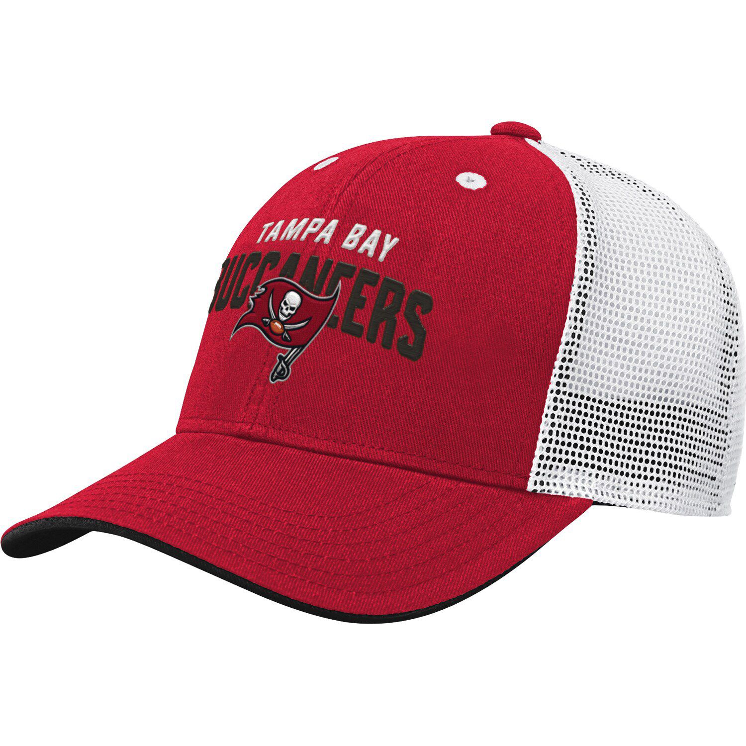 Youth Mitchell & Ness Black Tampa Bay Buccaneers Times Up Precurved Trucker  Adjustable Hat