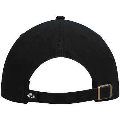 Men's '47 Black Baltimore Ravens Clean Up Alternate Logo Adjustable Hat