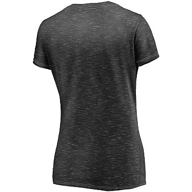 Women's Fanatics Charcoal Texas Longhorns Primary Logo Space-Dye V-Neck T-Shirt