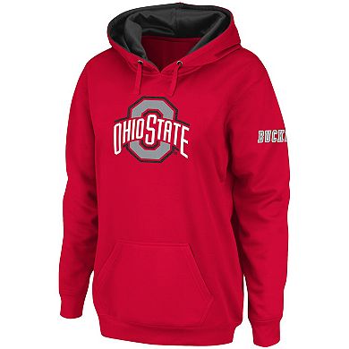 Women's Scarlet Ohio State Buckeyes Big Logo Pullover Hoodie