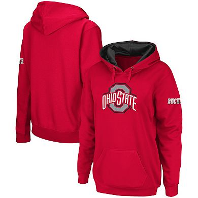 Women's Scarlet Ohio State Buckeyes Big Logo Pullover Hoodie