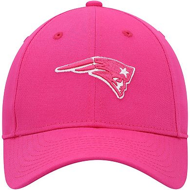 Girls Youth Pink New England Patriots Structured Adjustable Hat