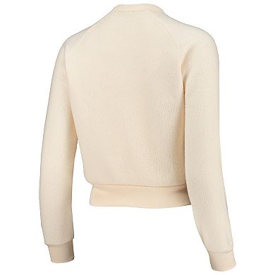 Women's Alternative Apparel Cream Clemson Tigers Eco-Teddy Baby Champ Tri-Blend Sweatshirt