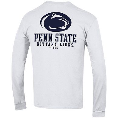 Men's Champion White Penn State Nittany Lions Team Stack Long Sleeve T-Shirt