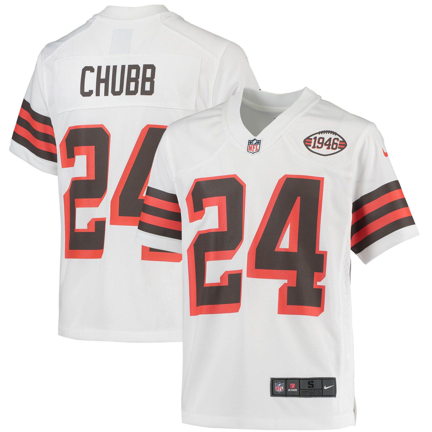 Men's Nike Nick Chubb White Cleveland Browns Vapor F.U.S.E. Limited Jersey Size: 3XL