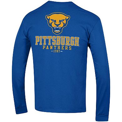Men's Champion Royal Pitt Panthers Team Stack Long Sleeve T-Shirt