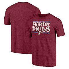 Fanatics Men's Heathered Royal Philadelphia Phillies Weathered Official Logo Tri-Blend T-Shirt Heather Royal