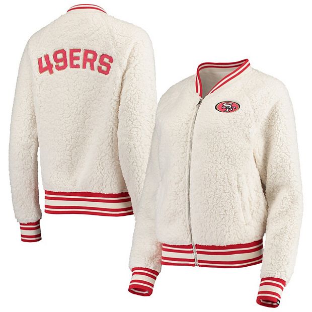 Women's New Era Cream San Francisco 49ers Sherpa Full-Zip Jacket