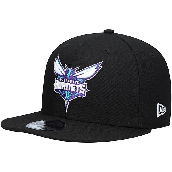 Men's New Era Black Charlotte Hornets Team Color Pop 9FIFTY Snapback Hat