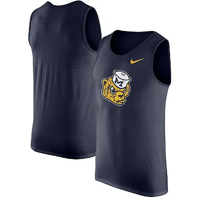 Men's Nike Navy Michigan Wolverines Vintage Logo Performance Tank Top