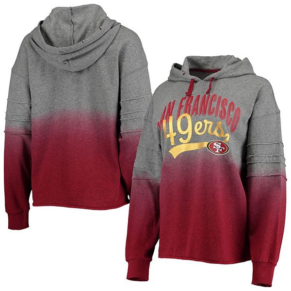 Nfl San Francisco 49ers Girls' Gray Tie-dye Crop Hooded Sweatshirt : Target