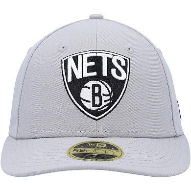 Men's New Era Gray Brooklyn Nets Team Low Profile 59FIFTY Fitted Hat