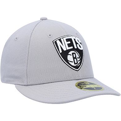 Men's New Era Gray Brooklyn Nets Team Low Profile 59FIFTY Fitted Hat