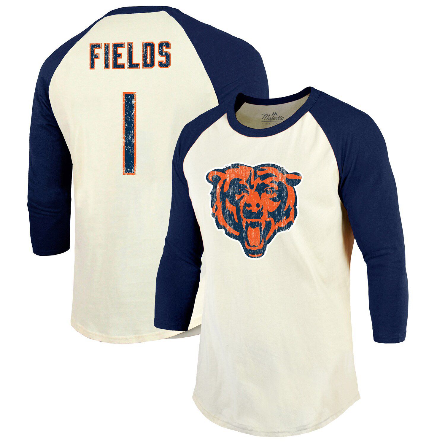 Outerstuff Preschool Justin Fields Navy Chicago Bears Mainliner Player Name & Number T-Shirt, Kids Unisex, Size: 4, Blue