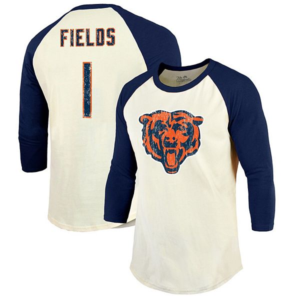 Men's Pro Standard Justin Fields Navy Chicago Bears Player Name & Number Ombre Mesh T-Shirt Size: Large