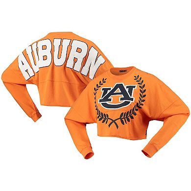 Women's Orange Auburn Tigers Laurels Crop Long Sleeve T-Shirt