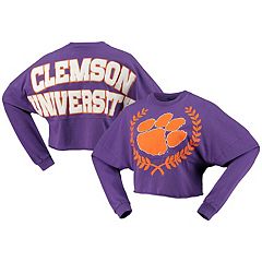 Medium Purple NCAA Clemson Tigers Womens Gracie Confetti Raglan Tee