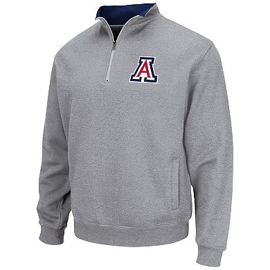 Men's Colosseum Heathered Gray Arizona Wildcats Tortugas Team Logo Quarter-Zip Jacket