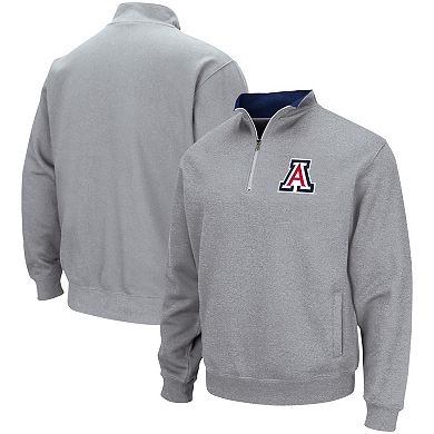 Men's Colosseum Heathered Gray Arizona Wildcats Tortugas Team Logo Quarter-Zip Jacket