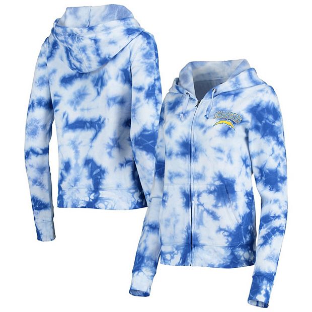 Women's New Era Black Philadelphia Eagles Tie Dye Fleece Full-Zip Hoodie