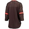 Women's Starter Brown Cleveland Browns Lead Game Lace-Up V-Neck 3/4-Sleeve T-Shirt