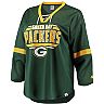 Women's Starter Green Green Bay Packers Lead Game Lace-Up V-Neck 3/4-Sleeve T-Shirt