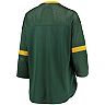 Women's Starter Green Green Bay Packers Lead Game Lace-Up V-Neck 3/4-Sleeve T-Shirt