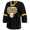 Women's Starter Black Pittsburgh Steelers Lead Game Lace-Up V-Neck 3/4-Sleeve T-Shirt