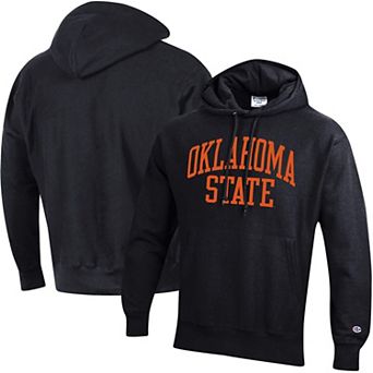 Men's Champion Black Oklahoma State Cowboys Team Arch Reverse Weave Relaxed Fit Pullover Hoodie