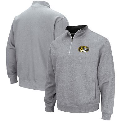 Men's Colosseum Heathered Gray Missouri Tigers Tortugas Team Logo Quarter-Zip Jacket