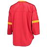 Women's Starter Red Kansas City Chiefs Lead Game Lace-Up V-Neck 3/4-Sleeve T-Shirt