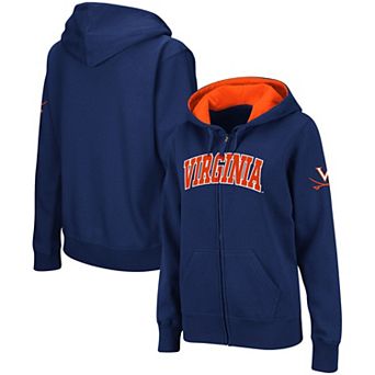 Women's Navy Virginia Cavaliers Arched Name Full-Zip Hoodie