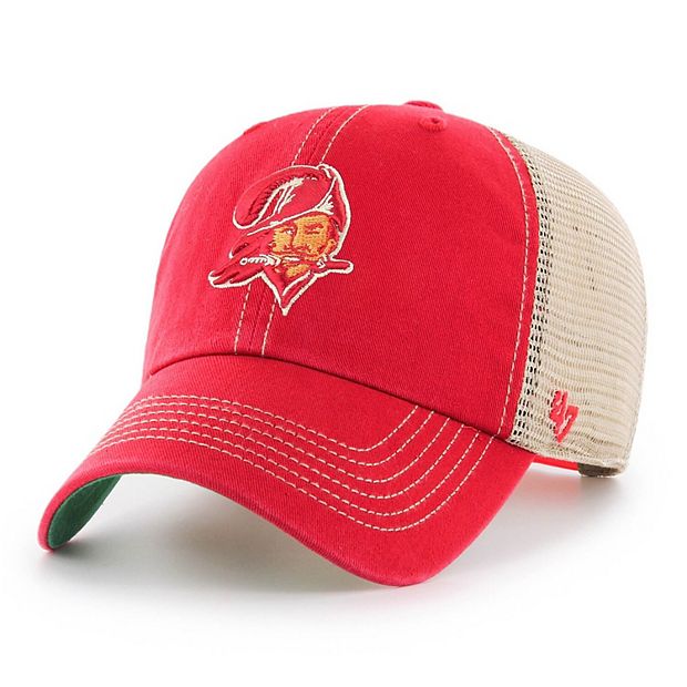 '47 Men's Red/Natural Tampa Bay Buccaneers Legacy Trawler Trucker Clean Up Snapback Hat