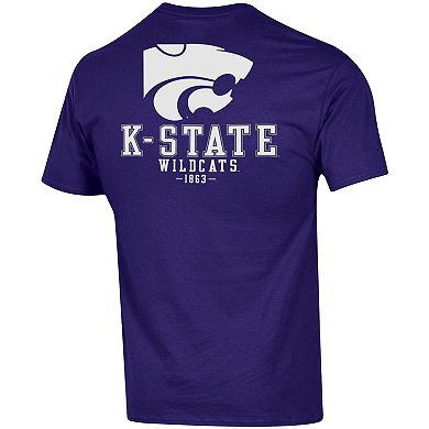 Men's Champion Purple Kansas State Wildcats Stack 2-Hit T-Shirt