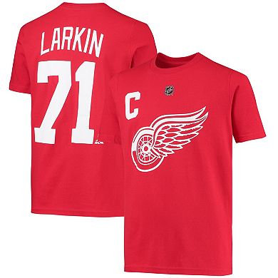 Youth Dylan Larkin Red Detroit Red Wings Captain Name & Number T-Shirt