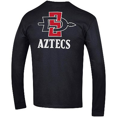 Men's Champion Black San Diego State Aztecs Team Stack Long Sleeve T-Shirt