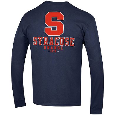 Men's Champion Navy Syracuse Orange Team Stack Long Sleeve T-Shirt