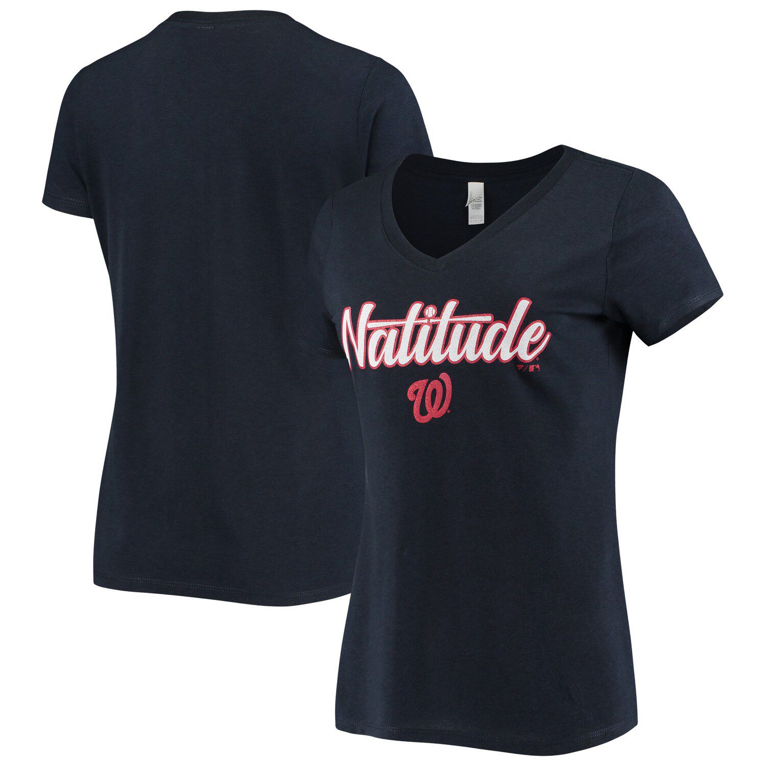 Image for Unbranded Women's Heathered Navy Washington Nationals Team Hometown Tri-Blend V-Neck T-Shirt at Kohl's.