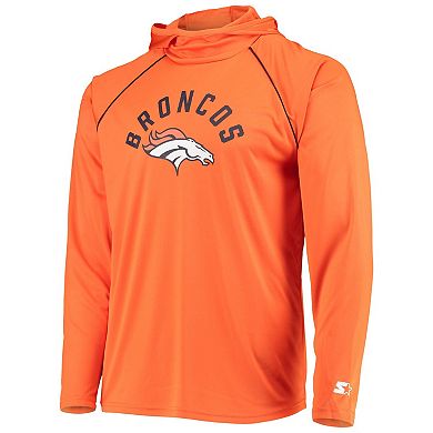 Men's Starter Orange Denver Broncos Hoodie Raglan Long Sleeve T-Shirt