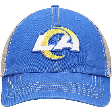 Men's '47 Royal/Natural Los Angeles Rams LA Trawler Trucker Clean Up Snapback Hat