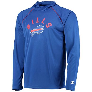 Men's Starter Royal Buffalo Bills Raglan Long Sleeve Hoodie T-Shirt