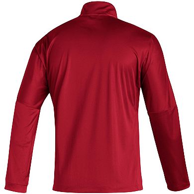 Men's adidas Red Louisville Cardinals 2021 Sideline Primeblue Quarter-Zip Jacket