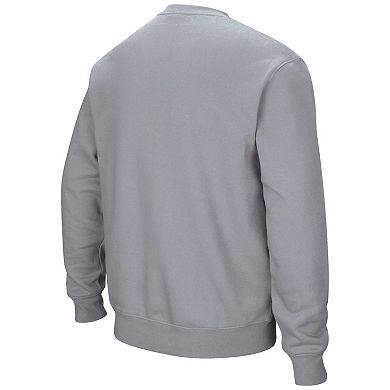 Men's Colosseum Heathered Gray Ohio State Buckeyes Team Arch & Logo Tackle Twill Pullover Sweatshirt