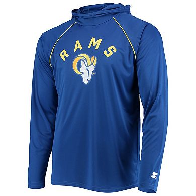 Men's Starter Royal Los Angeles Rams Raglan Long Sleeve Hoodie T-Shirt