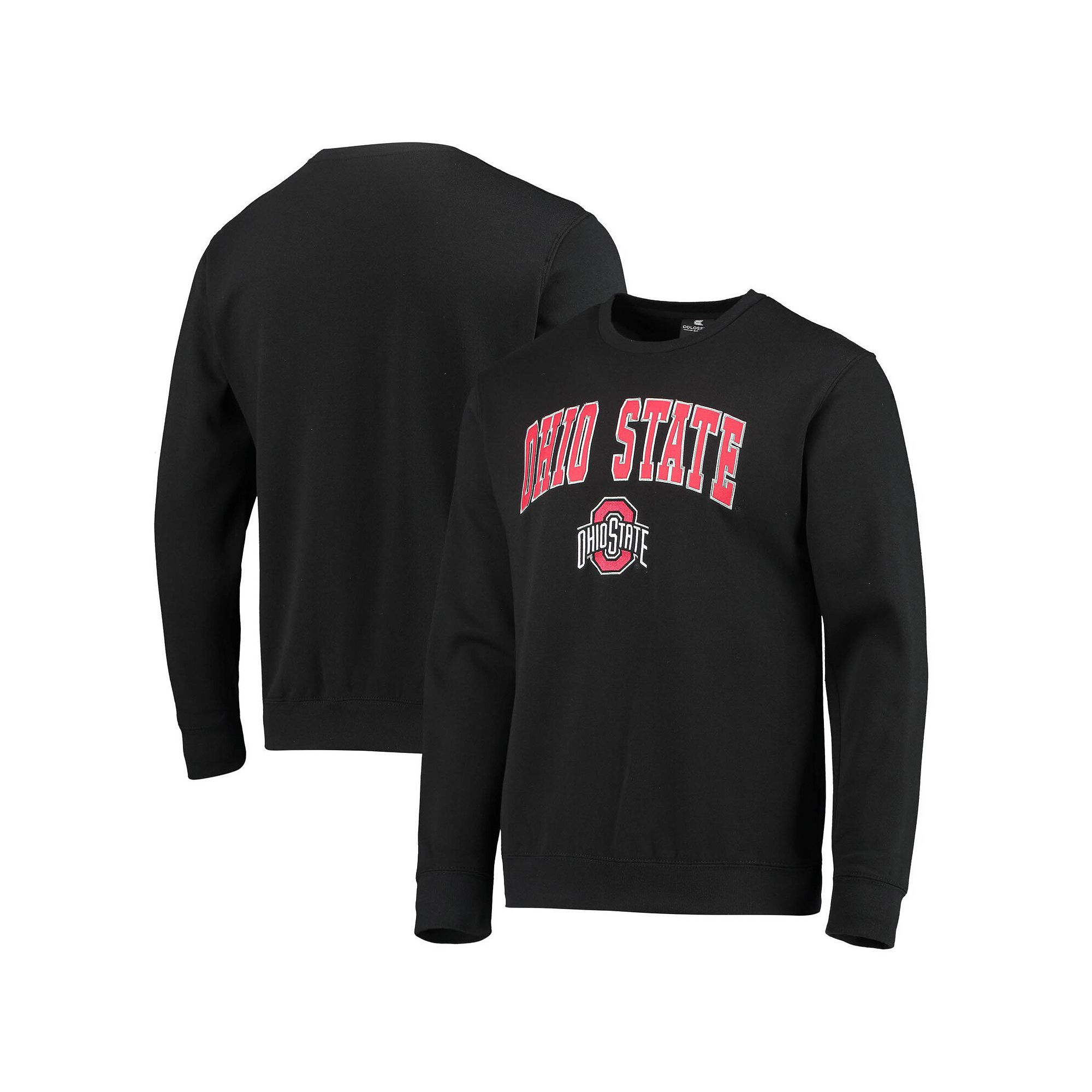 Mens Colosseum Black Ohio State Buckeyes Team Arch & Logo Tackle Twill Pul