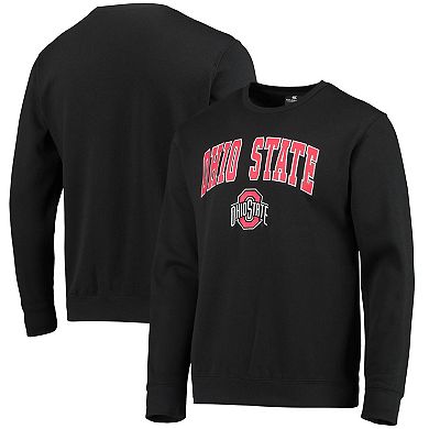 Men's Colosseum Black Ohio State Buckeyes Team Arch & Logo Tackle Twill Pullover Sweatshirt