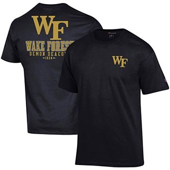 Men's Champion Black Wake Forest Demon Deacons Stack 2-Hit T-Shirt