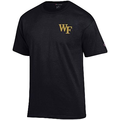 Men's Champion Black Wake Forest Demon Deacons Stack 2-Hit T-Shirt