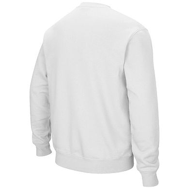 Men's Colosseum White Ohio State Buckeyes Team Arch & Logo Tackle Twill Pullover Sweatshirt